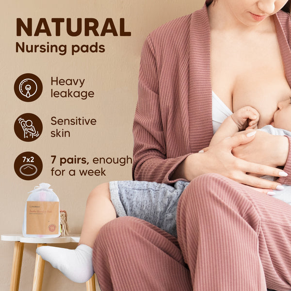 Organic Nursing Pads - Soft White, Large 4.8"