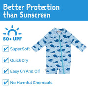 Long Sleeve UV Jumpsuit - Blue Whale