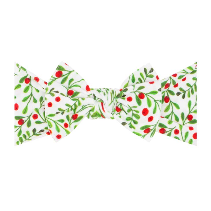Holiday Printed Knot Bow Headband - Various Colors