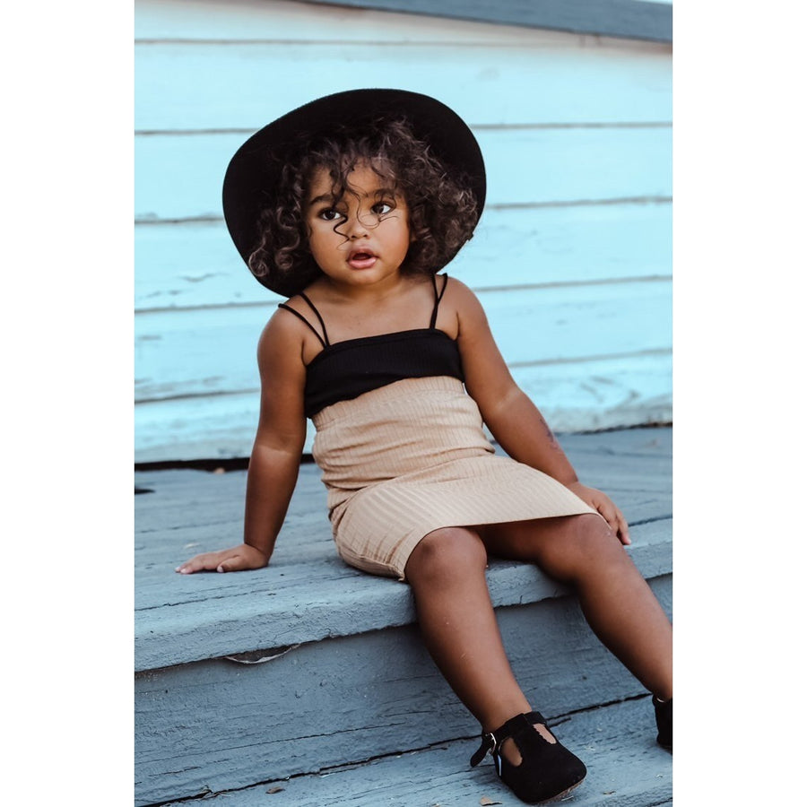 Black T-Bar Moccasin with Anti-Slip Sole