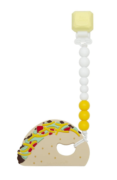 Silicone Teether With Gem Clip - Taco