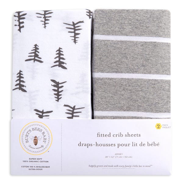 Organic Cotton Crib Sheet - Set of 2 (Various Colors)