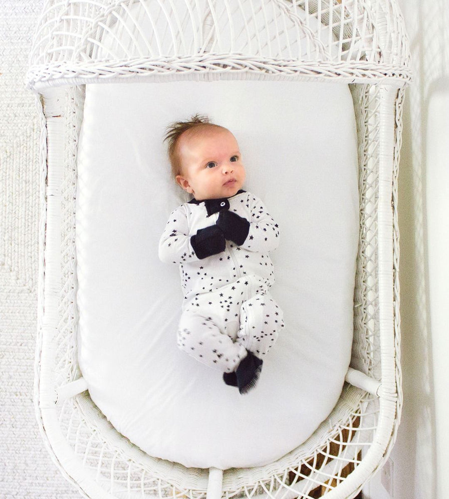 Organic Cotton Fitted Bassinet Sheet - Cloud