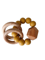 Hayes Silicone & Wood Teether Ring - Various