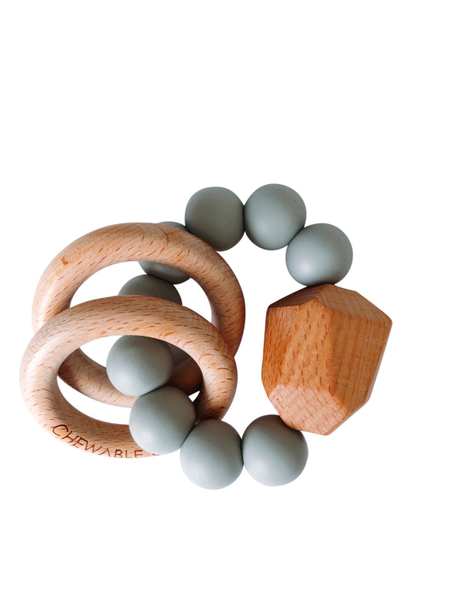 Hayes Silicone & Wood Teether Ring - Various