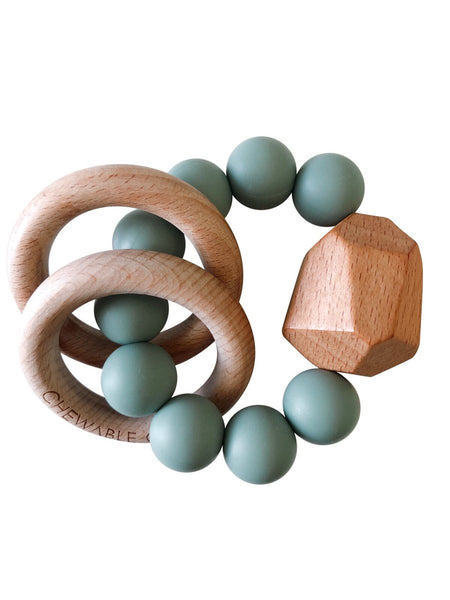 Hayes Silicone & Wood Teether Ring - Various