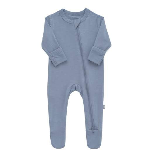 Bamboo Zippered Footie - Slate
