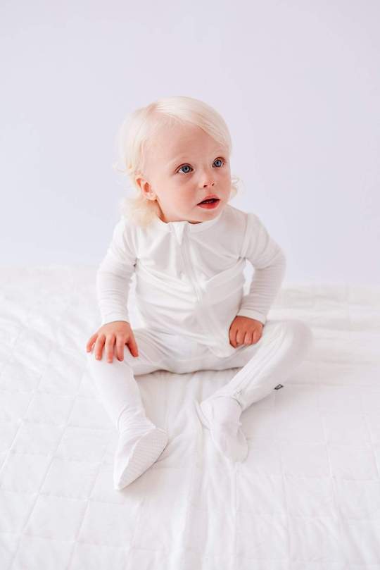 Bamboo Zippered Footie - Cloud