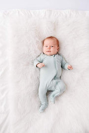 Bamboo Zippered Footie - Sage