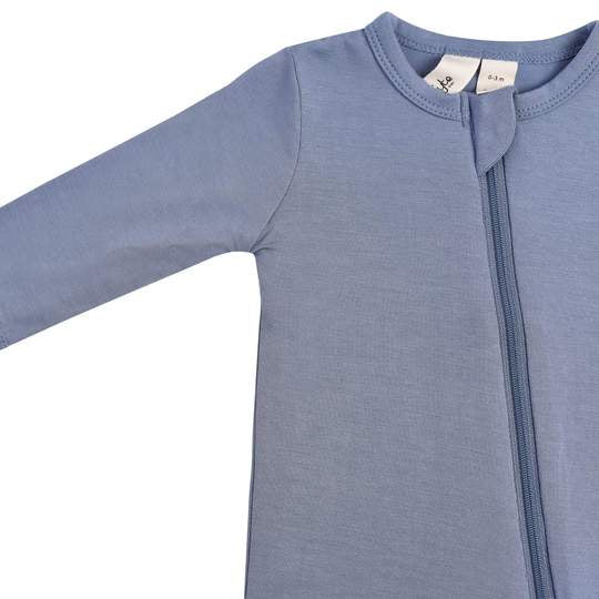 Bamboo Zippered Footie - Slate
