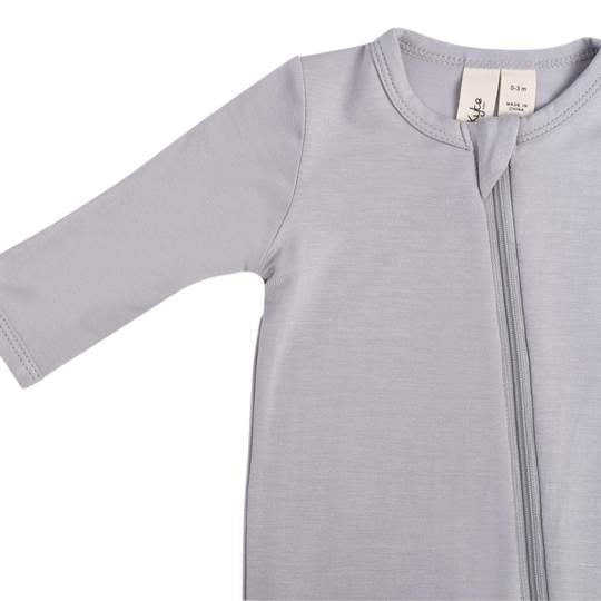 Bamboo Zippered Footie - Storm