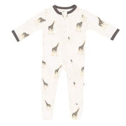 Bamboo Zippered Footie - Giraffe