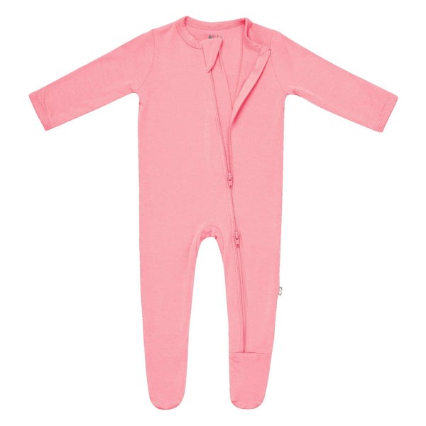 Bamboo Zippered Footie - Rose