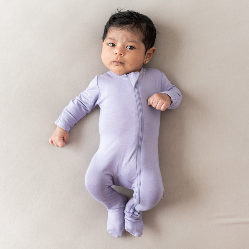 Bamboo Zippered Footie - Taro