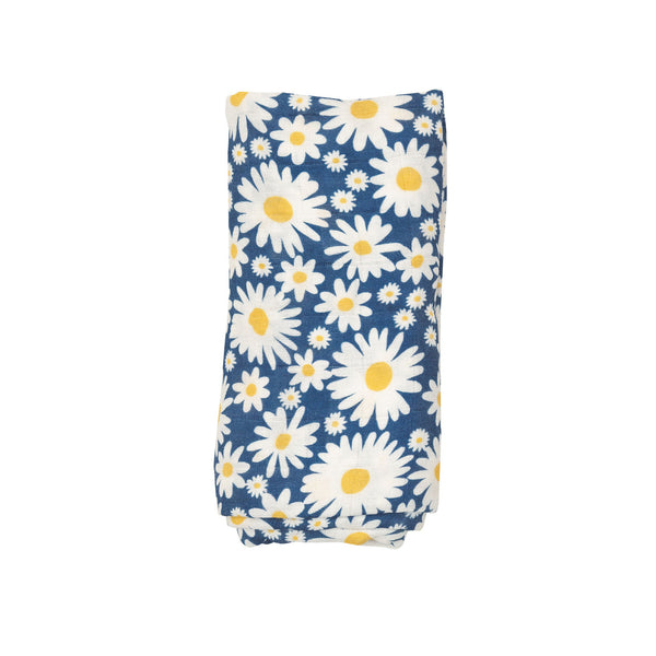 Organic Cotton Muslin Swaddle Blanket - Daisy Days