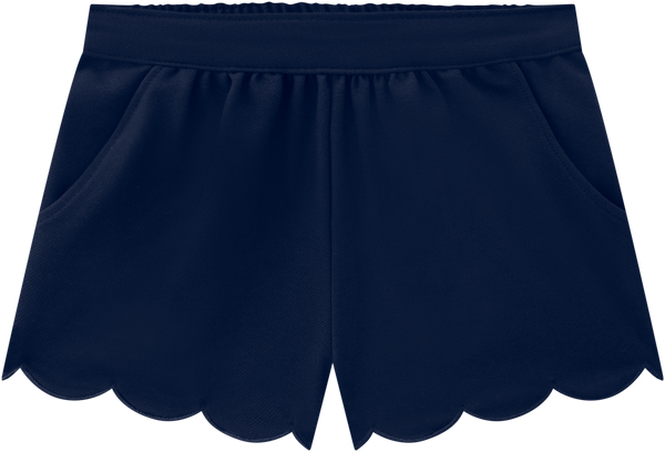 Scalloped Shorts - Navy