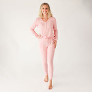 Women's Long Sleeve Loungewear - Fall Rose Waffle