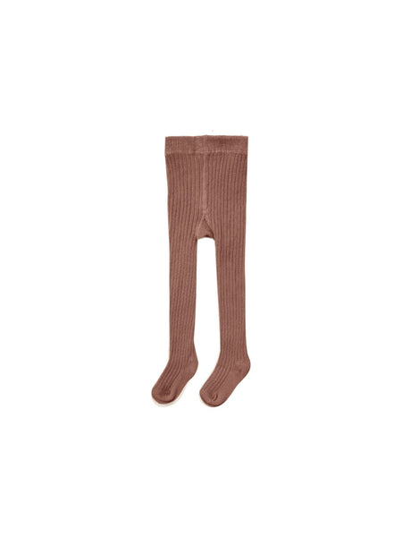 Solid Ribbed Tights - Pecan