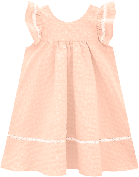 Pink Flutter Shoulder Dress