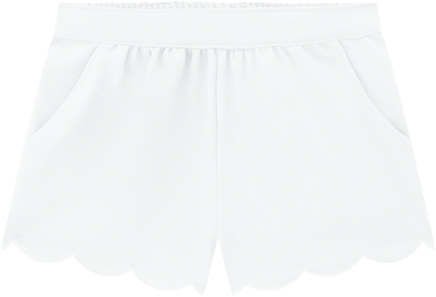 Scalloped Shorts - White