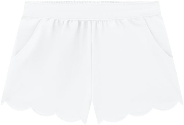 Scalloped Shorts - White