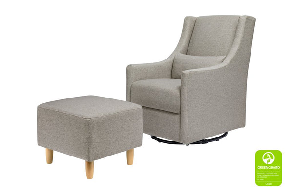 Toco Swivel Glider and Ottoman in Eco-Performance Fabric - Grey