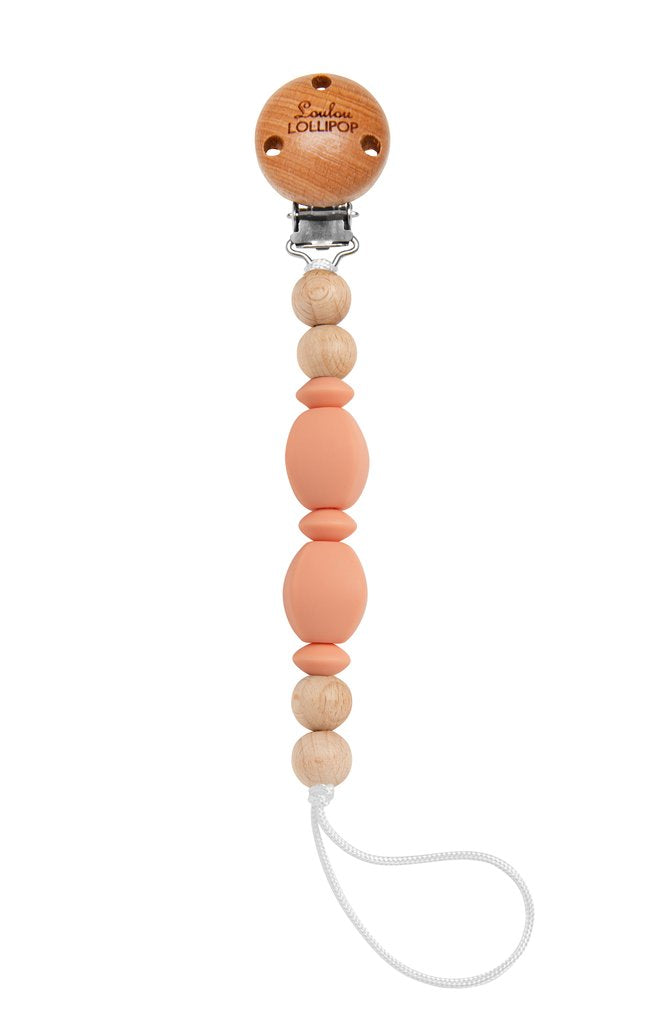 Soleil Pacifier Clip - Coral