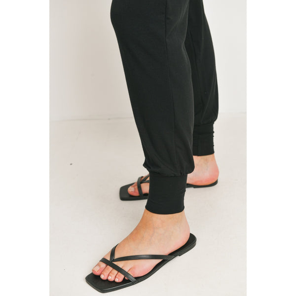 Rayon Modal Maternity Jogger Pants - Black