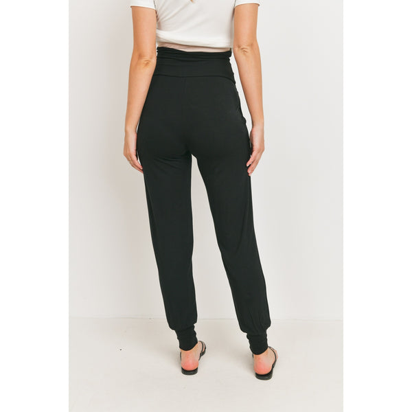 Rayon Modal Maternity Jogger Pants - Black