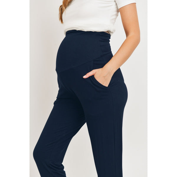 Rayon Modal Maternity Jogger Pants - Black