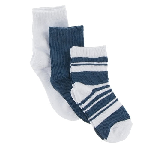 Kickee Socks (Set of 3) - Twilight, Fishing Stripe & Natural