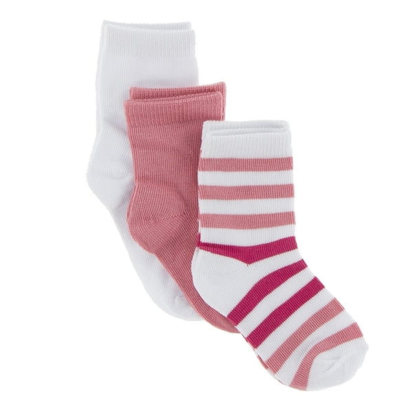 Kickee Socks (Set of 3) - Strawberry, Forest Fruit Stripe & Natural