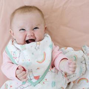 Luxe Muslin Bandana Bib Set - Llama/Rainbow