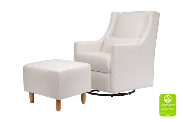 Toco Swivel Glider and Ottoman in Eco-Performance Fabric - Cream