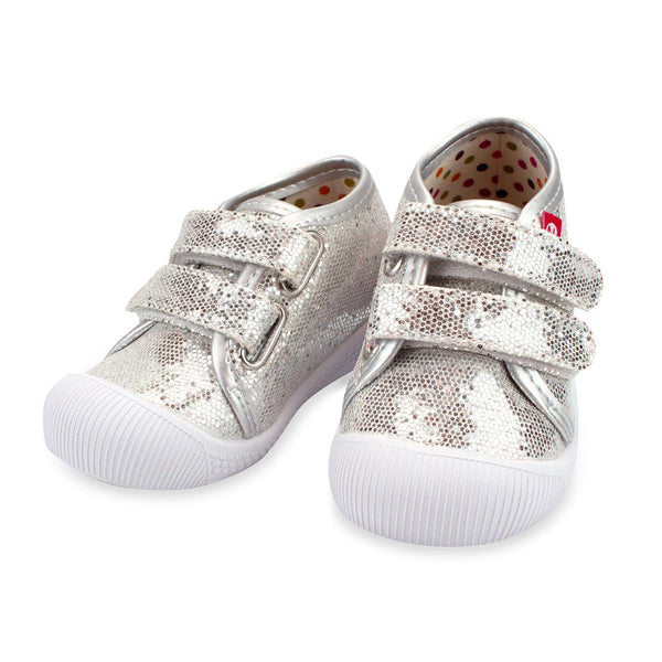 Nina Double V Shoe - Silver Sparkle
