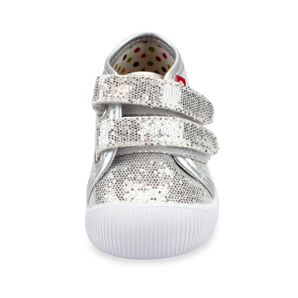 Nina Double V Shoe - Silver Sparkle